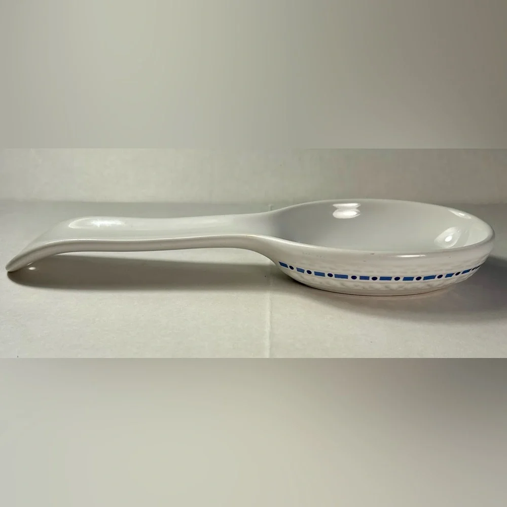 Disney White and Blue Ceramic Spoon Rest